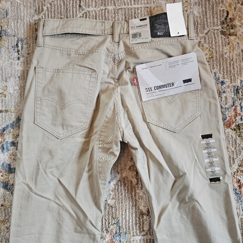 Levi's 511 Commuter Slim Straight Jeans in Light Khaki